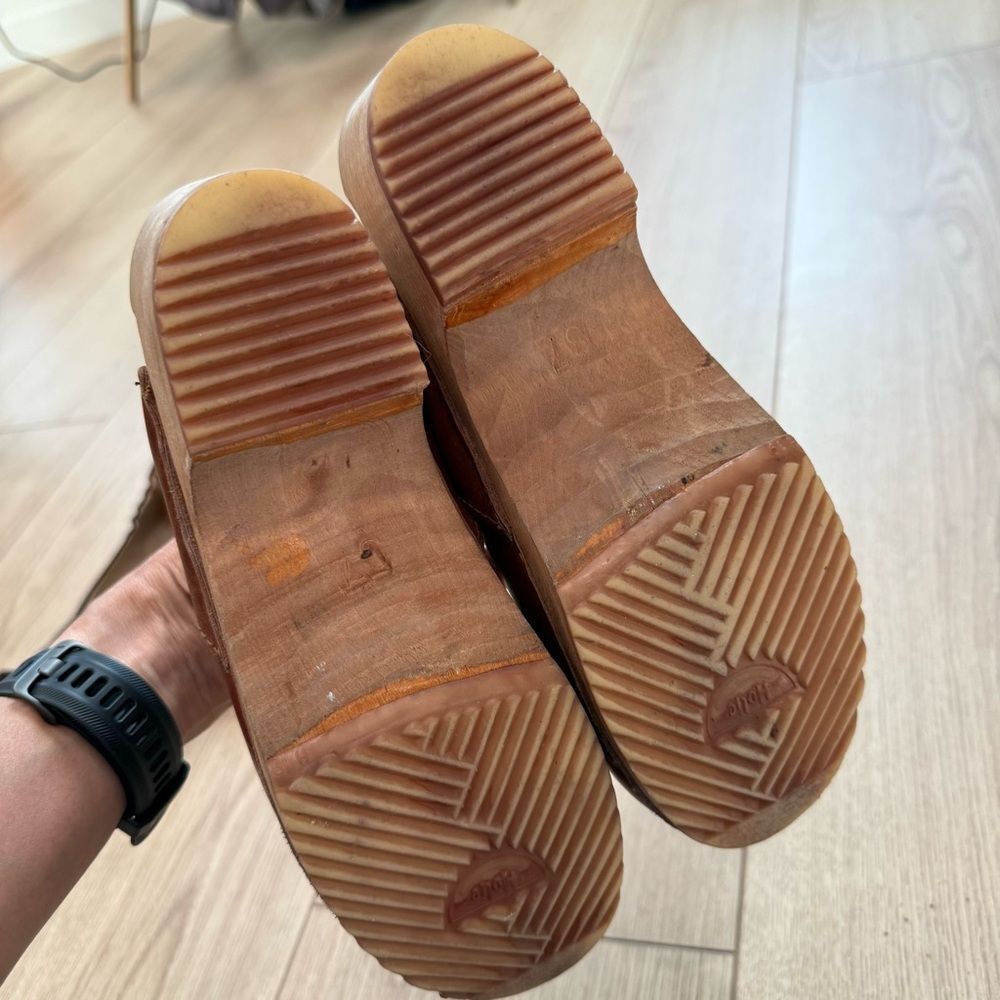 Brown Leather Clogs - Picture 7 of 8
